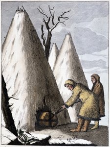 Pohřeb pro samojdy z Asie (Mongolsko), deb. 19. století od Unknown artist