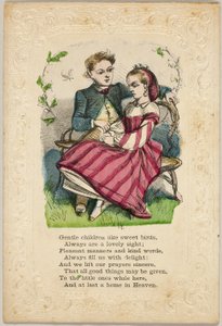 Něžné děti jako sladcí ptáčci (valentýnka) od Unknown artist