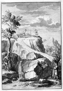 Měření geometrů - rytina z „De Architectura Libri X“ od Leona Battisty Albertiho, vytištěno v Londýně na Th. Edlin v roce 1739. od Unknown artist