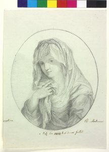 Polodélka mladé ženy s prostěradlem kolem hlavy Dáma se závojem vestálka panna od Unknown artist