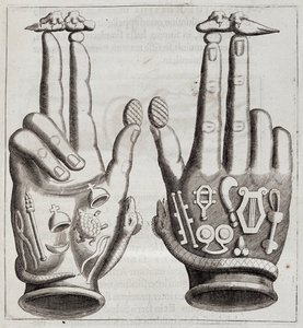 Ruce v „Mensae Isiaca“ (projev Velké Matky bohů, jejích pečetí, jejích šperků a amuletů a některých jejích postav) od Unknown artist