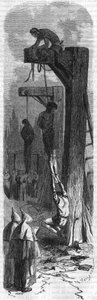 Závěs olivovníku Ďábel, holič od Ludvíka XI. Rytina z 19. století. od Unknown artist
