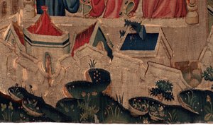 Historie Saint Piat a Saint Eleuthère, scéna 9 Saint-Éleuthère je potvrzen jako biskup v Tournai (Au boin saint l