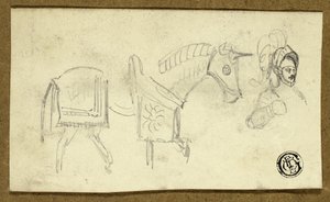 Kůň a muž ve zbroji od Unknown artist