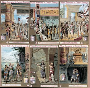 Ilustrace k opeře „“ Aida“ italského skladatele Giuseppe Verdiho (1813-1901). chromolitograf z konce 19. století. od Unknown artist