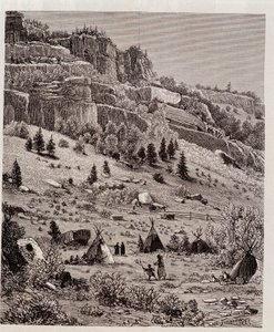 Indiánský tábor v Kaibab Forest, USA - v "Tour du Monde" od Unknown artist