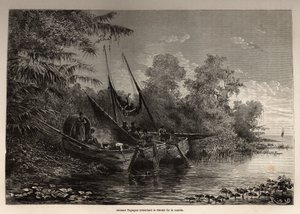 Indiáni Tapuyas (Brazílie) uvízli na svých lodích a čekají na návrat klisny od Unknown artist