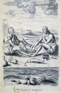 Indové, kteří se živí - v „“Dialogu aneb rozhovoru Francouze s divochem““ od Unknown artist