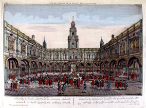 Interiér Royal London Stock Exchange - Optický pohled od Unknown artist