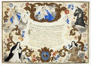 Certifikát investitury sestry Marie Terezie Baglioniové od Unknown artist
