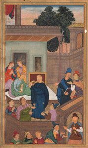 Ježíš vzkřísil Jairovu dceru z mrtvých, ze Zrcadla svatosti (Mir’at al-quds) otce Jeroma Xaviera od Unknown artist