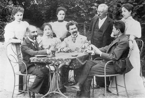 Johann Strauss v kruzích společníků v Ischlu od Unknown artist