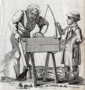 Truhlář a učeň. Rytina konce 18. století. Soukromá sbírka. od Unknown artist