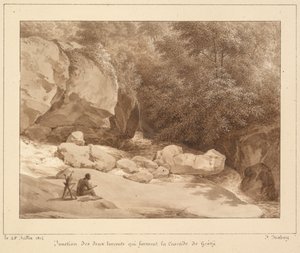 Spojení dvou bystřin, které tvoří Cascade de Grésy od Unknown artist