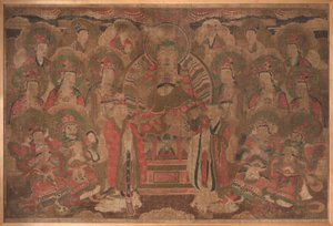 Kšitigarbha Bódhisattva se shromážděním od Unknown artist