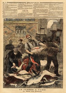 La Halle aux poissons de Paris. Rytina v „“Le petit journal“““ 4.3.1893. Kolekce od Selvy. od Unknown artist