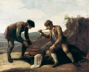 La Sopa Boba neboli snídaně, Anonymní obraz z 18. století. Madrid. Nadace Lazara Galdiana od Unknown artist