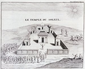 Chrám Slunce - v „Historické cestě Jižní Ameriky na příkaz španělského krále““ od Dona Georgese Juana a Dona Antoina de Ulloa, T.II, ed. Jombert, Královská knihovna, Paříž od Unknown artist