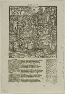 List z opery od Virgilia (podle Štrasburského Virgilia, 1502), deska 90 z dřevořezů z knih XVI. století od Unknown artist
