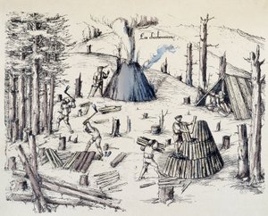 Les charbonniers - v „“La cross aux mines“““ od Unknown artist