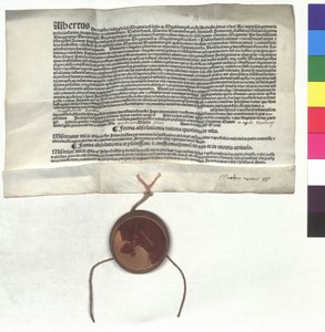 Odpustkový dopis Alberta Braniborského (1490-1545), arcibiskupa z Mohuče, z pověření papeže Lva X. (Jan de Medici) od Unknown artist
