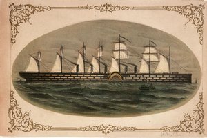 Leviatan "Great Eastern", asi 1860 (kolorovaná litografie) od Unknown artist