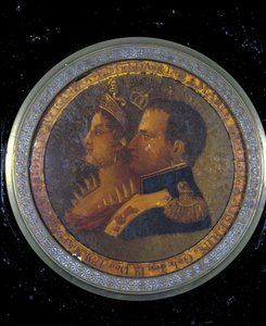 Víko tabatěrky s portréty Napoleona I. a Josefíny. Milán, Muzeum Risorgimento od Unknown artist