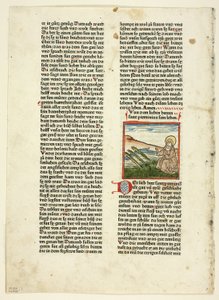 Život svatého Pirminia z Heiligenleben, Winterteil (Životy svatých, Zimní čas), deska 1 z dřevořezů z knih 15. století od Unknown artist
