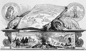 Ludvík XIV podepsal revokaci úpravy Nantes. od Unknown artist