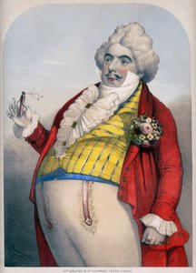 Luigi Lablache, italský baskytarista jako Dr. Dulcamara v Donizettiho Elixíru lásky od Unknown artist