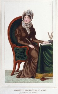 Madame de Genlis - Portrét Stephanie Felicite z Crest of Saint-Aubin (Saint Aubin od Unknown artist