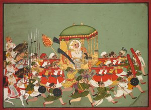 Maharao Chattar Sal (vládl 1758-64) z Kota v Palanquin od Unknown artist