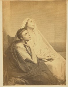 [Muž a žena hledí vzhůru] od Unknown artist