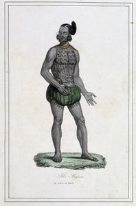 Muž z Byronských ostrovů s tetováním (Polynésie) - v „Různé národy země“ od abbé Paula Jonhanneauda, Librairie des Bons livres od Unknown artist