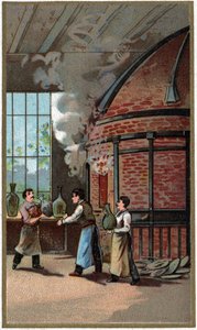 Výroba porcelánu: vaření. Chromolitografie konce 19. století od Unknown artist