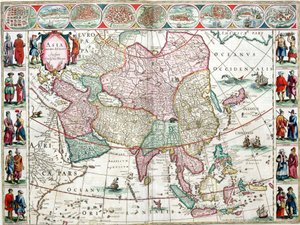 Mapa Asie z atlasu Bleau od Unknown artist