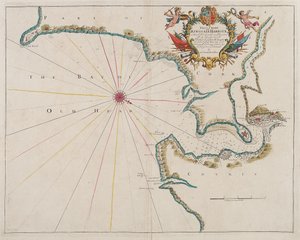 Mapa přístavu Kingsale (kolorovaný lept) od Unknown artist