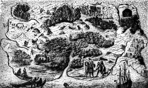 Mapa ostrova Robinsona Crusoe, román Daniela Defoe: „“ Vážné úvahy“, Crusoe, III od Unknown artist