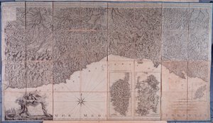 Mapa majetku republiky Janov, včetně Korsiky a Sardinie od Unknown artist