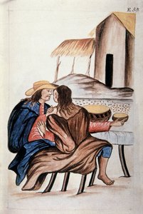 Uspořádání sňatku mezi Indiány z knihy „Trujillo del Peru“ nebo „Códice Martínez Compañón“, od Baltazara Martineze Compañóna y Bujandy, biskupa z Trujillo (1782-1785) od Unknown artist