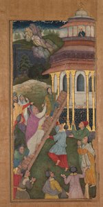 Marie stoupá po schodech do chrámu ze Zrcadla svatosti (Mir’at al-quds) otce Jeroma Xaviera od Unknown artist