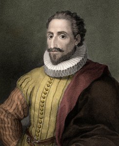 Miguel de Cervantes Saavedra 1547-1616 - rytina - 19. stol. od Unknown artist
