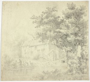 Mlýn (recto); strom (na druhou stranu) od Unknown artist