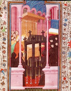 Miniaturní pohřební scéna z „“ Hodiny Eduarda I. (Duarte) z Portugalska (1391-1438)“ Lisabon 15. století, Torre do Tombo od Unknown artist