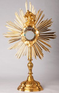 Monstrance. Vermeil, diamanty, falešné šperky se sochou Bůh Otec (Dieu le Père). 18. století. od Unknown artist
