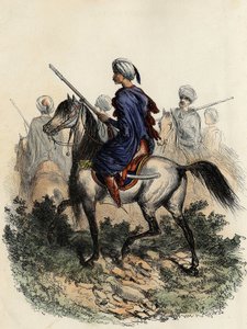 Maurští četníci (nebo polní strážci) odpovědní za venkovskou policii v Alžíru, vycvičení v roce 1831. v „L