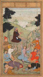 Mojžíš se modlí, aby ukončil útok hadů na Izraelity, ze Zrcadla svatosti (Mir’at al-quds) otce Jeroma Xaviera od Unknown artist