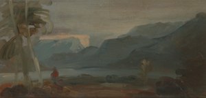 Horská krajina s postavami a dobytkem od Unknown artist
