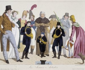 Hudebníci na ulici: mladí umělci (lesní roh) - Carnavalet od Unknown artist