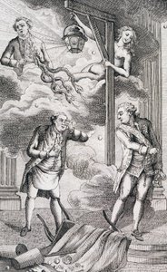 Necker posuzován tribunálem lanterne - v „“Dodatek à la vie privée et ministère de M. Necker, Directeur général des Finances““ od občana, ed. Pellet, Ženeva od Unknown artist
